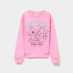 Sweat col rond manches longues Stitch rose fille