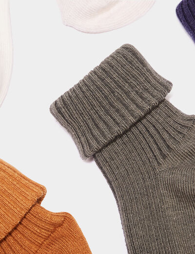 Lot 5 paires chaussettes côtelées coton multicolore bébé garçon