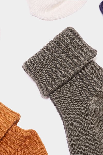 Lot 5 paires chaussettes c&ocirc;tel&eacute;es coton multicolore b&eacute;b&eacute; gar&ccedil;on