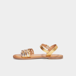 sandales en cuir kickers kickdash jaune or femme Sandales en cuir Kickers Kickdash jaune or femme