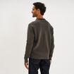 Pull col polo zipp&eacute; manches longues vert homme