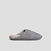 Chaussons mules intérieur fourré gris homme