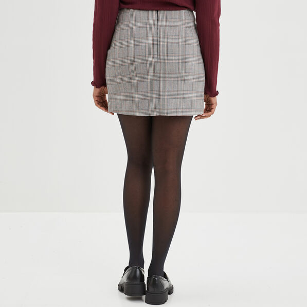 Jupe droite plis à ponts beige femme