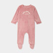 Dors-bien effet velours manches longues vieux rose bébé fille