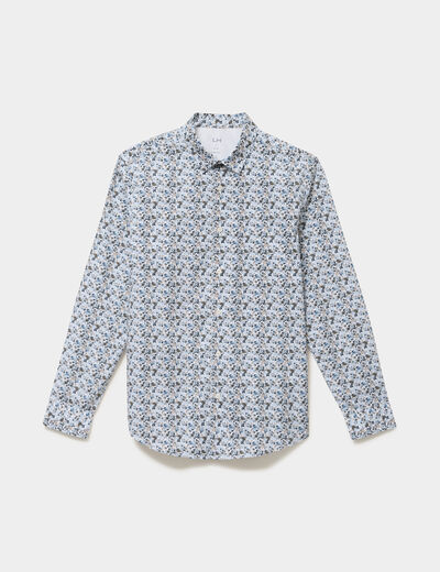 Chemise ajust&eacute;e manches longues multicolore homme