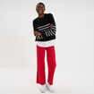 Pull effet 2-en-1 noir femme