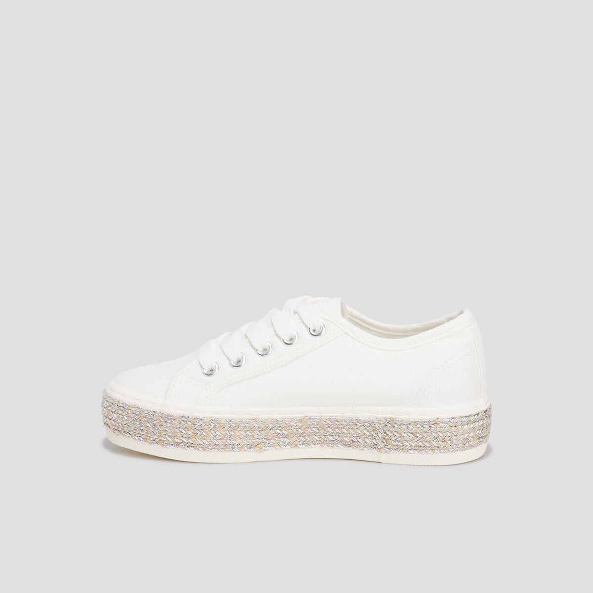 Tennis à lacets en toile Liberto blanc fille