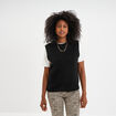 Pull sans manches col rond noir femme