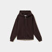 Sweat zipp&eacute; &agrave; capuche marron fonc&eacute; femme