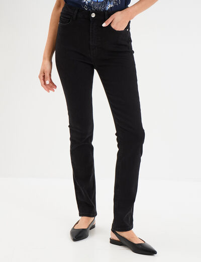 Jeans slim taille haute denim noir femme