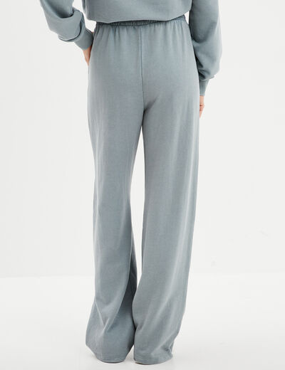 Pantalon de jogging large élastiqué gris femme