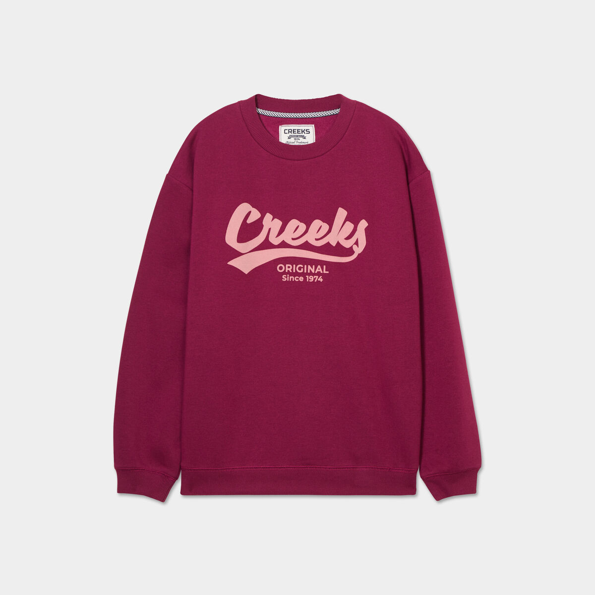 Sweat col rond manches longues Creeks prune femme
