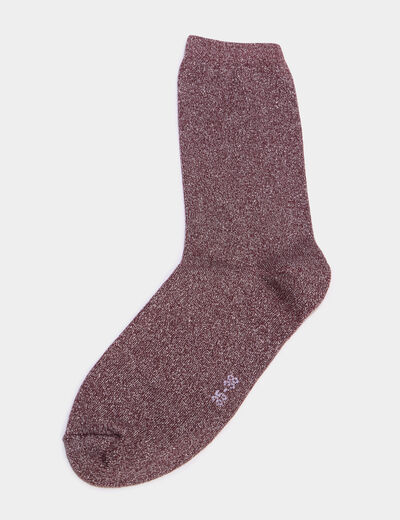 Lot 5 paires chaussettes bordeaux femme
