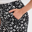 Pantalon de pyjama fluide taille haute noir femme