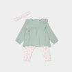 Ensemble 3 pièces en gaze de coton creme bébé fille