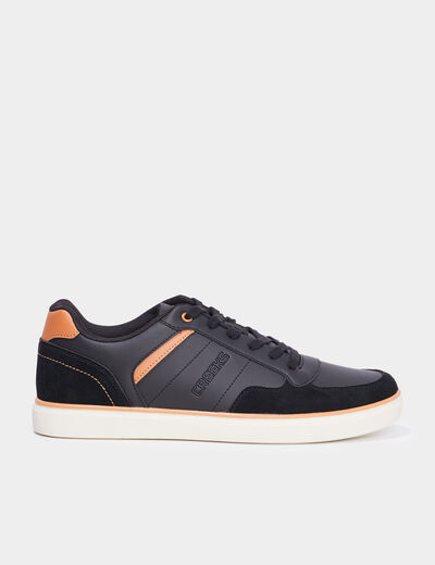 Tennis basses à lacets noir homme