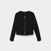 Veste courte zipp&eacute;e ajust&eacute;e noir femme