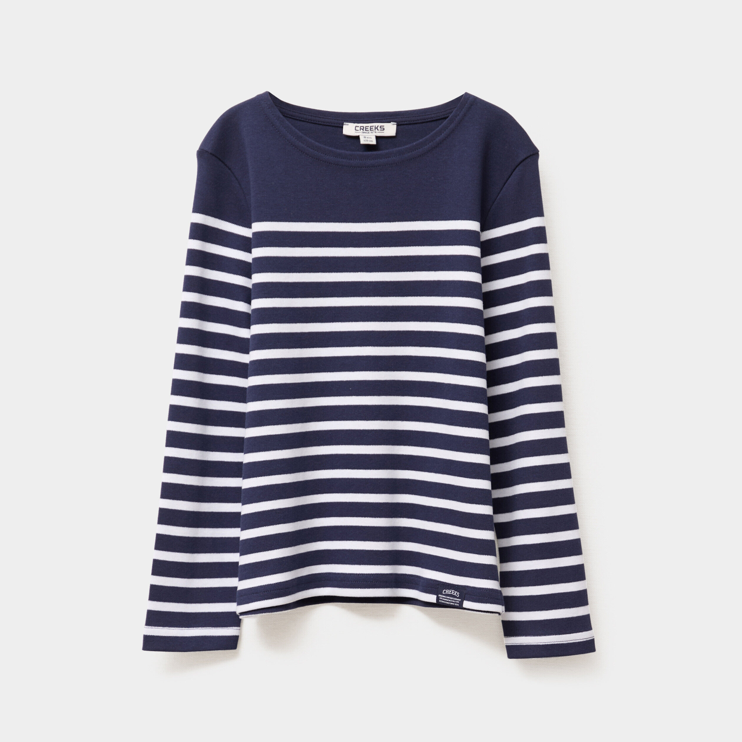 T-shirt marinière manches longues coton bleu marine fille CREEKS