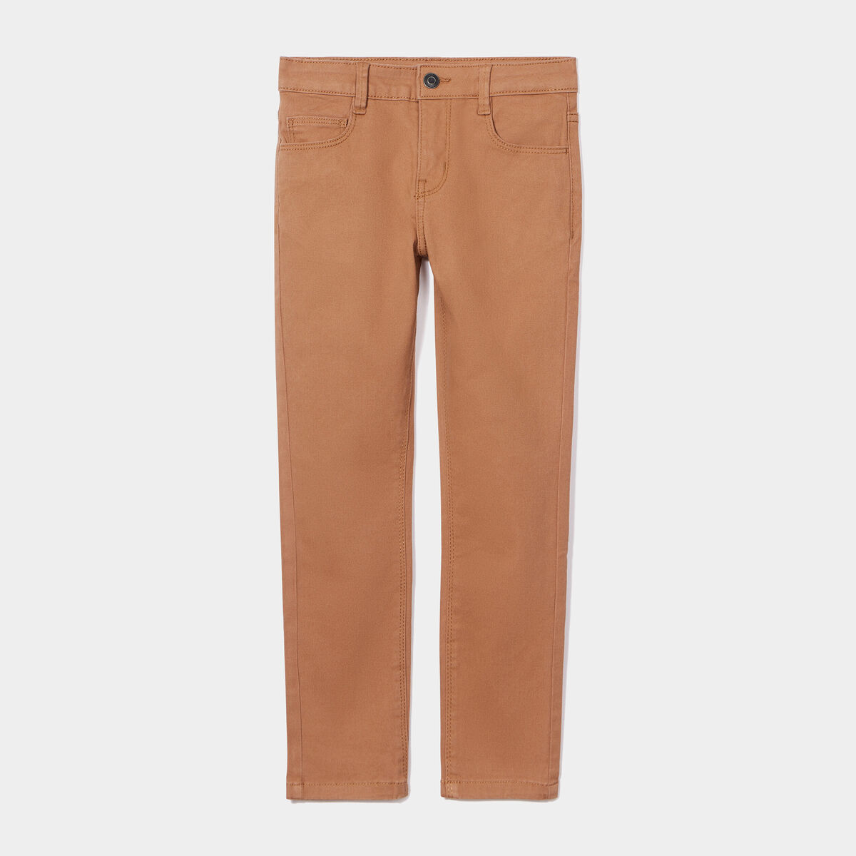 Pantalon slim stretch marron gar&ccedil;on