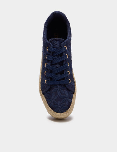 Tennis basses en toile bleu marine femme