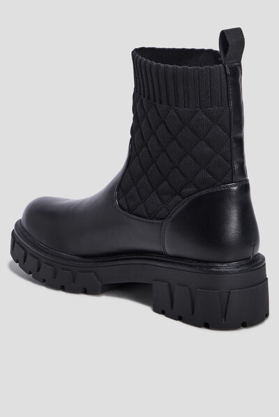 Bottines matelassées noir femme
