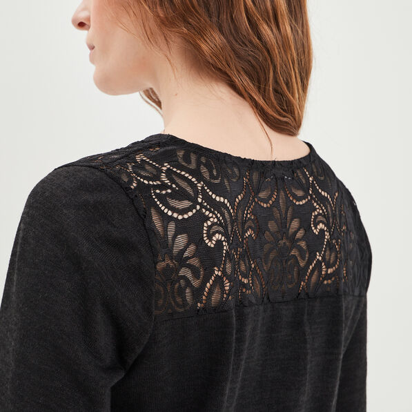 robe pull courte ceinturee dos dentelle noir femme Robe pull courte ceinturée dos dentelle noir femme
