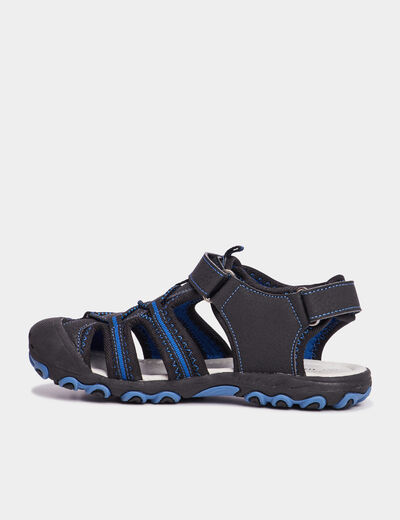 Sandales &agrave; bout renforc&eacute; avec scratchs bleu gar&ccedil;on