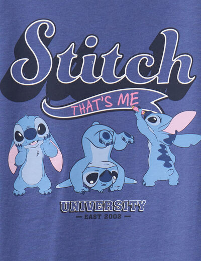 T-shirt manches longues coton Stitch bleu fille