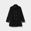 Manteau caban double boutonnage noir femme