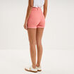 Short en jean slim coton stretch rose vif femme