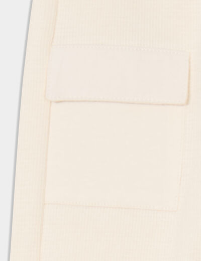 Pantalon droit bas resserré coton ecru bébé garçon