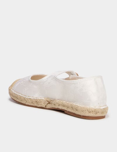 Ballerines avec broderie blanc femme