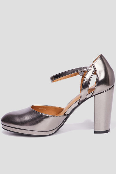 Escarpins à talons métallisés Mosquitos gris argent femme