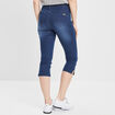Pantacourt slim en jean push up denim double stone femme