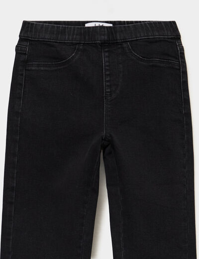 Jegging bootcut taille &eacute;lastiqu&eacute;e denim noir fille
