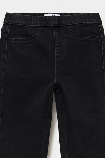 Jegging bootcut taille &eacute;lastiqu&eacute;e denim noir fille