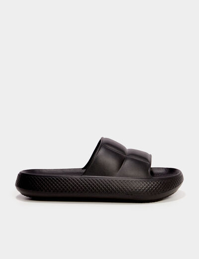 Claquettes matelassées Wamea Beach noir femme