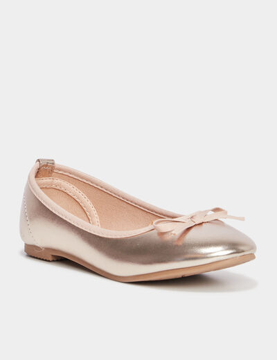Ballerines effet métallisé jaune or fille