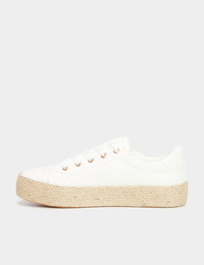 Tennis basses en toile blanc femme