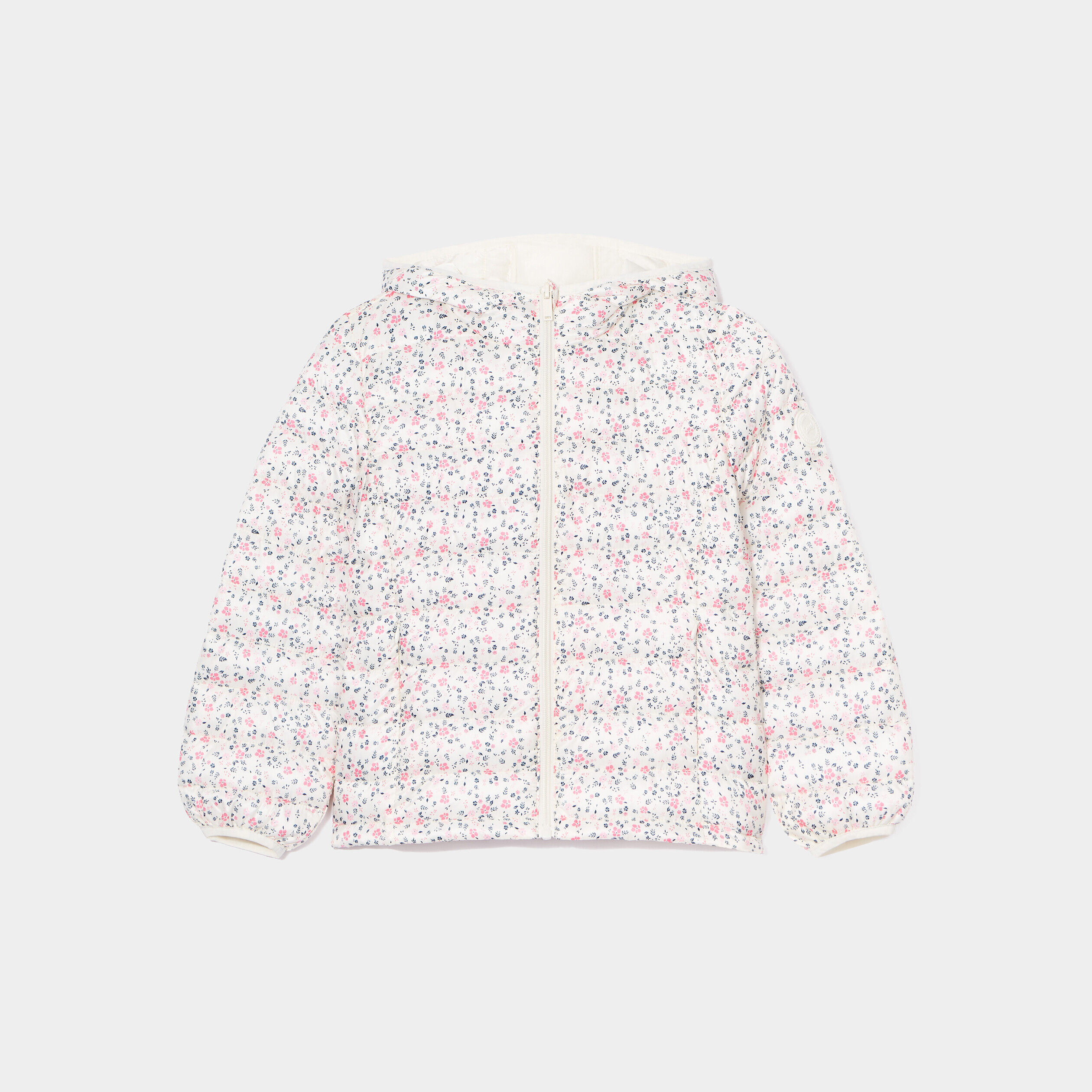 Doudoune courte col montant à capuche beige fille CREEKS