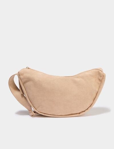 Sac banane effet su&eacute;dine ivoire femme