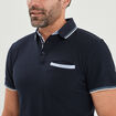 Polo piqu&eacute; manches courtes coton bleu marine homme