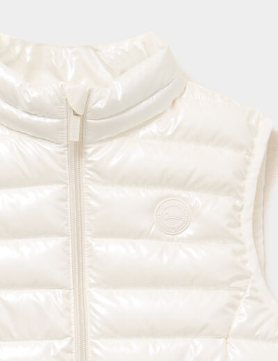 Doudoune l&eacute;g&egrave;re sans manches imperm&eacute;able blanc fille