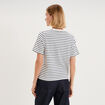 T-shirt manches courtes col rond &eacute;pais ecru femme