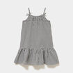 Robe courte &agrave; bretelles et volants noir fille