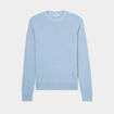 Pull en maille textur&eacute;e col rond bleu ciel homme