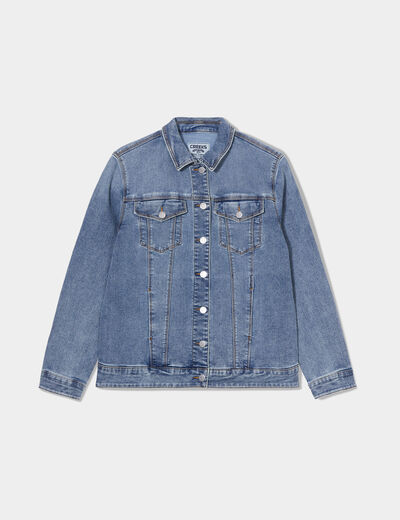Veste en jean boutonnée Creeks denim stone femme grande taille