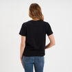 T-shirt manches courtes coton Stitch noir femme