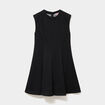 Robe courte trap&egrave;ze sans manches noir femme