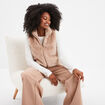Veste fausse fourrure sans manches beige femme
